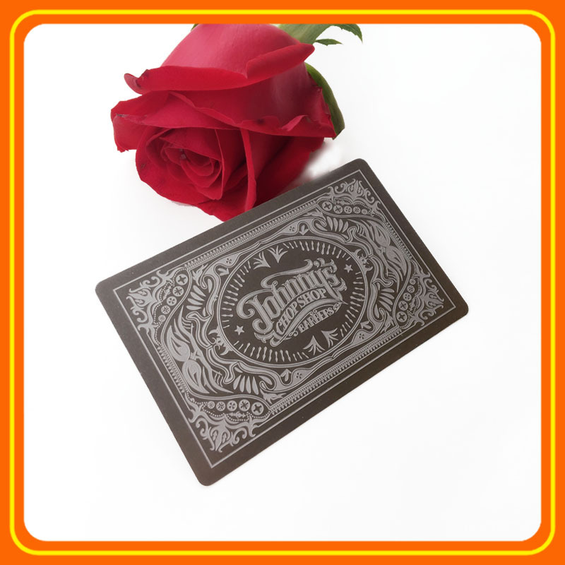 定做金属不锈钢高档哑黑玫瑰金镂空彩印个性化异形名片会员贵宾证