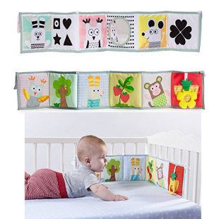 JJOVCE baby three-dimensional 3D baby black and white color double-sided bed circumference early education card black and white cloth book bed circumference