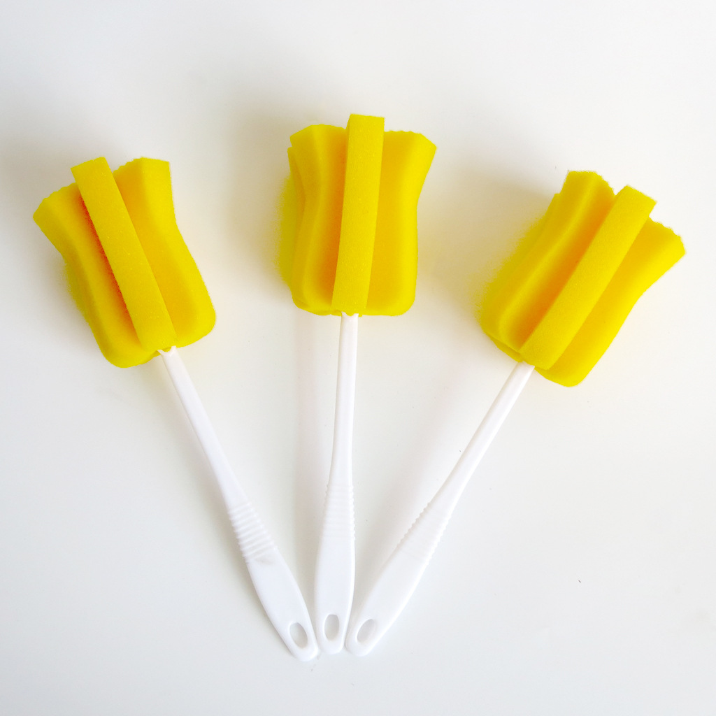 长柄百洁布杯刷 清洁海绵清洗杯刷海绵厂家批发