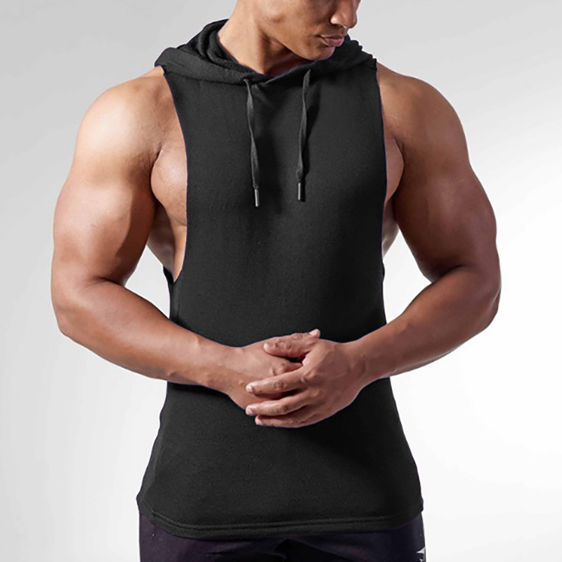 hooded vest mens gym