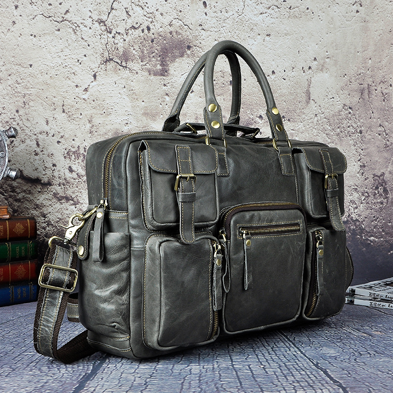 7001587926 2068518898 Original leather Men Fashion Handbag Business Briefcase Commercia Document Laptop Case Design Male Attache Portfolio Bag 3061-bu