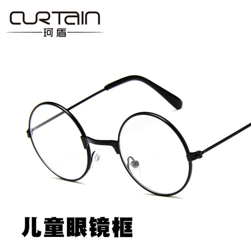 2017 Retro Round Children's Metal Glasses Frame Decorative Children's Flat Mirrors Versatile Children's Prince's Mirrors Wholesale
