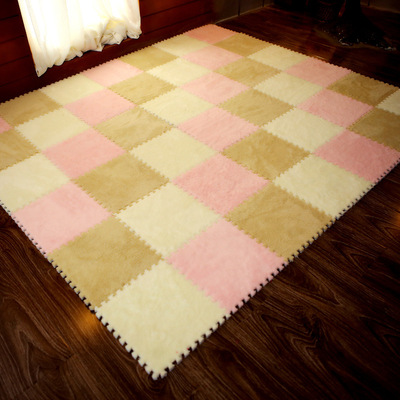 地毯地垫拼接地垫拼图地毯绒面地板垫儿童爬行垫泡沫垫卧室床边垫|ms