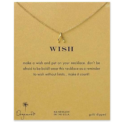 时尚个性创意金色韩版许愿骨镀金合金锁骨短项链 外贸速卖通简约