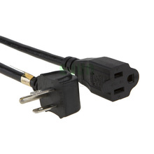 彎頭美標三插公母延長線3芯18號16awg14美標美式電源線10A13A15A