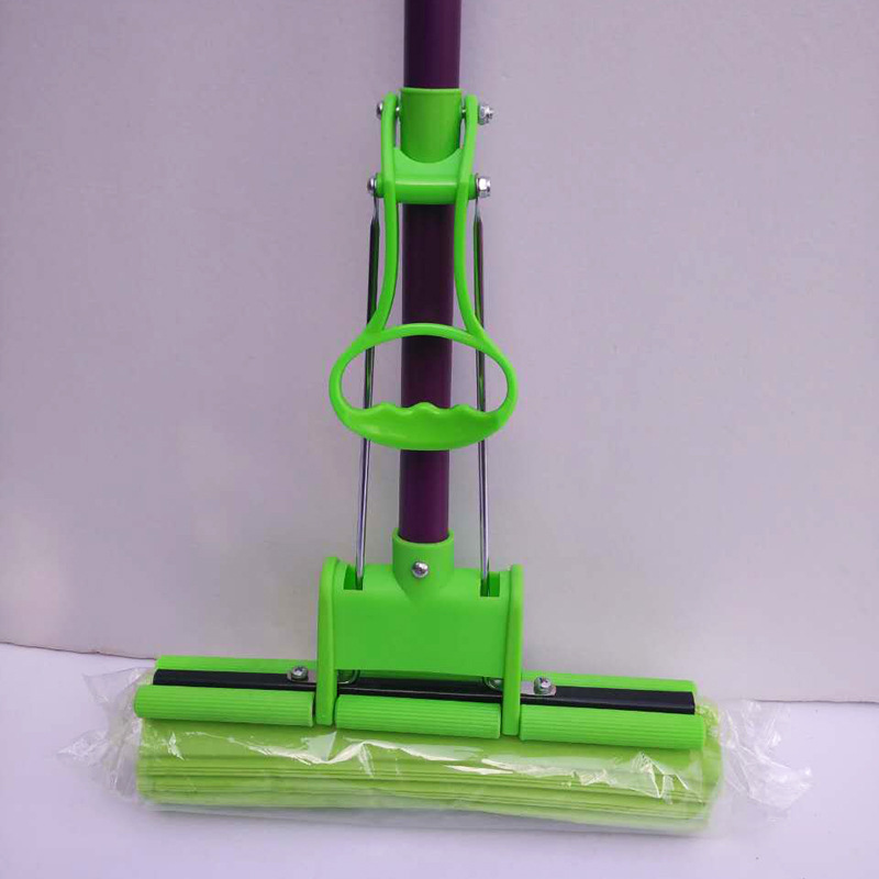 green Single row Scrub Iron rod supermarket Promotion Collodion Telescoping household clean Mop