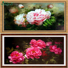 青飞5D幻影牡丹十字绣油画牡丹富贵牡丹图玫瑰花情迷牡丹卧室