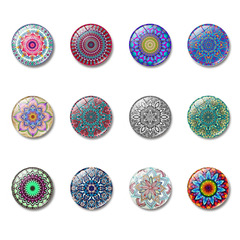Mandala Mandala Crystal Glass Fridge Magnets, Creative Home Decor Magnetic Patches, Whiteboard Stickers – Amazon Hot Seller