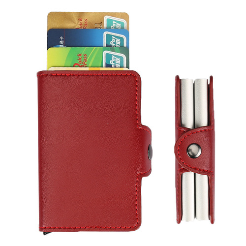 Anti-theft aluminum card holder credit card holder automatic business card box dual card large capacity card box aluminum alloy card box