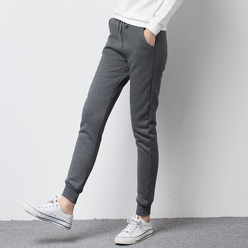 The new Korean version of Korean version, pure color, velvet, slacks, trousers, sports pants and trousers