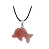 Organic carved three dimensional pendant natural stone handmade jade, Amazon