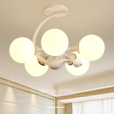 Simplicity Living room lights Art Northern Europe Iron art led Ceiling lamp bedroom Restaurant Study a chandelier originality Lighting