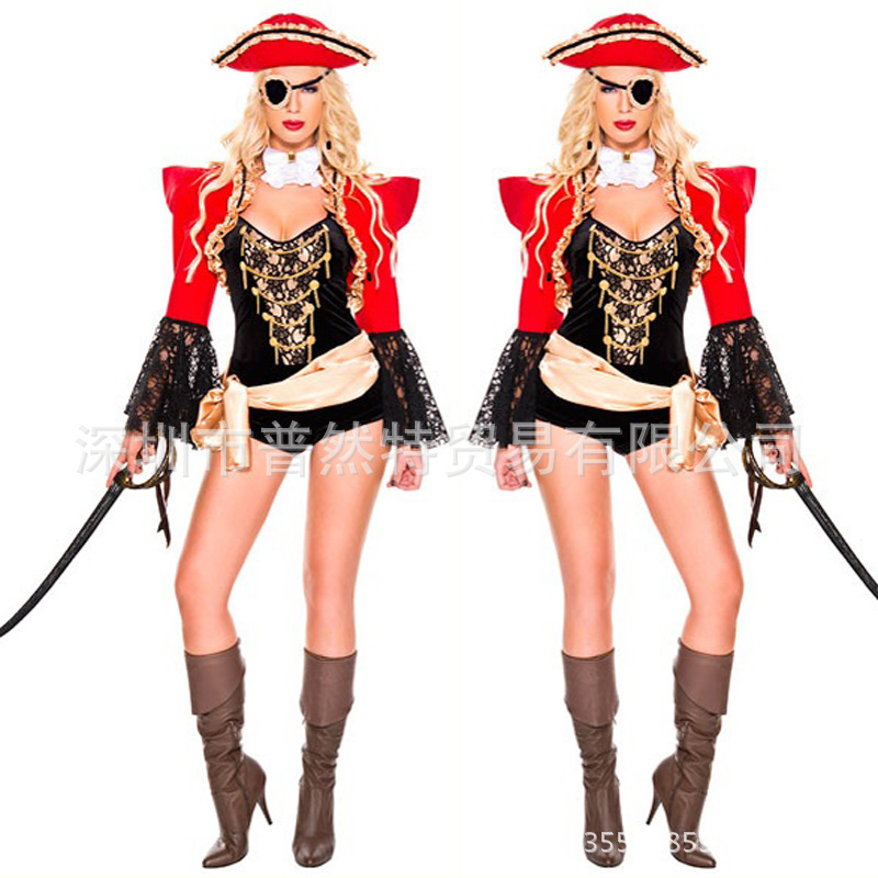 万圣节服装cosplay 成人女海盗角色扮演女王装游戏制服舞台演出服