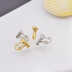 厂家批发首饰品配件 心形头有吊螺丝耳夹 无耳洞无痛耳夹