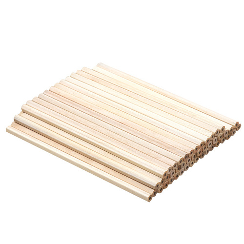 Factory direct sales log 2B pencil hexagonal white rod bulk triangle pencil log double cut pencil pencil wholesale