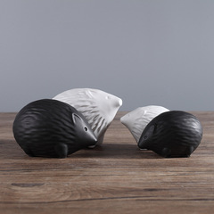 Nordic hedgehog figurine home decoration, modern and stylish, minimalist ceramic creative craft wholesale