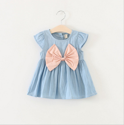 2018 mùa hè cô gái váy 1-4 tuổi bé cao bồi váy trẻ em vest váy nhà sản xuất bán buôn thương mại