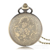 Foreign trade hot selling new hollow war planet retro large hollow quartz flip necklace pocket table