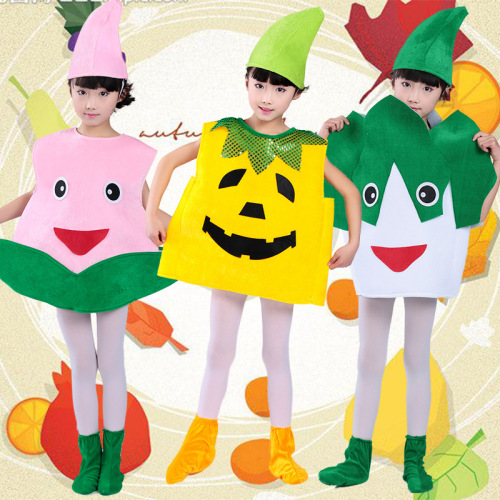 Halloween pumpkin costume fruit costume children's kindergarten performance costume environmental protection costume fashion show performance costume