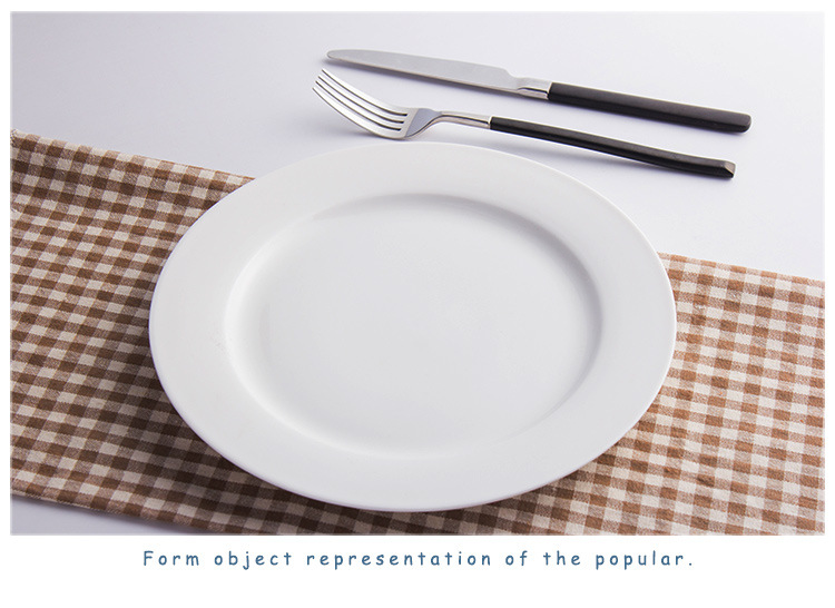 酒店餐厅餐具摆台纯白色骨瓷平盘菜盘西餐牛排盘圆形盘子自助餐盘详情23
