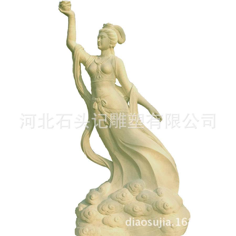 供应玫瑰仙子雕像汉白玉花仙姑雕像百合花仙子雕刻像玉兰花雕刻 阿里巴巴