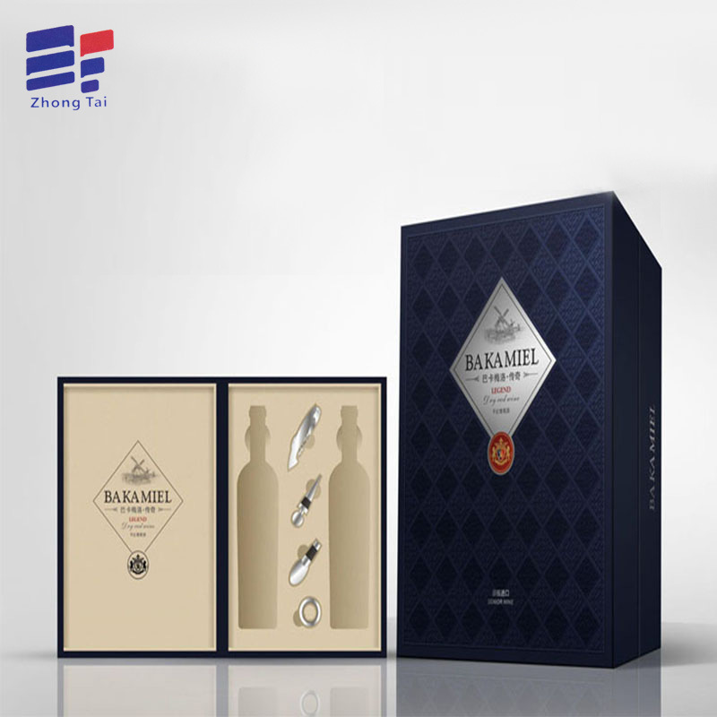 Manufactor Customized Wine Glass Wine Packing boxes originality Premium Gifts Hang paper Liquor box Customize printing factory