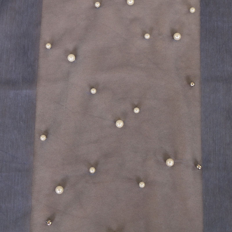 #8牛仔蓝 (5) 蕾丝珍珠羊绒围巾