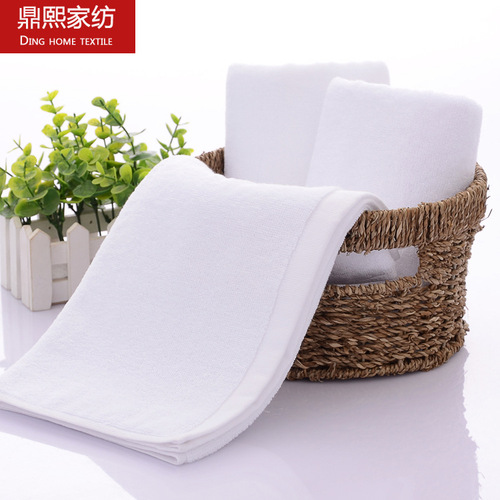 Pure cotton white towel, thick and absorbent, soft face towel, hotel and guesthouse bathroom supplies, manufacturer wholesale, embroidered logo