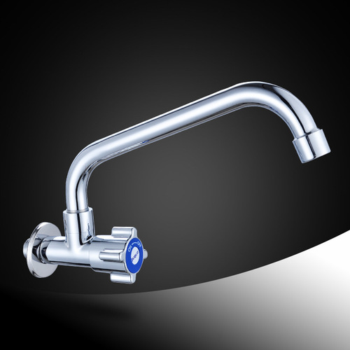 Copper single cold kitchen faucet, wall-mounted vegetable basin faucet, sink faucet, horizontal vegetable basin faucet