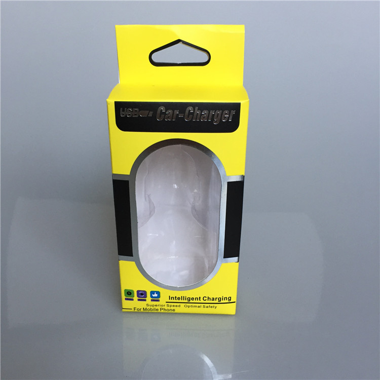 中性新款通用车载充头吸塑包装盒 充电器透明PVC包装纸盒现货批发