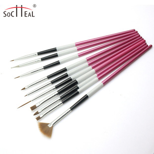Nail art pen 10 PCs suit brush nail art phototherapy painting pen painting pen fan-shaped nail pen suit