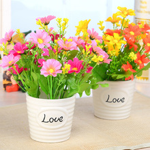 新款仿真盆栽绿植跳兰菊假花盆栽摆件家居装饰仿真花盆景绢花干花