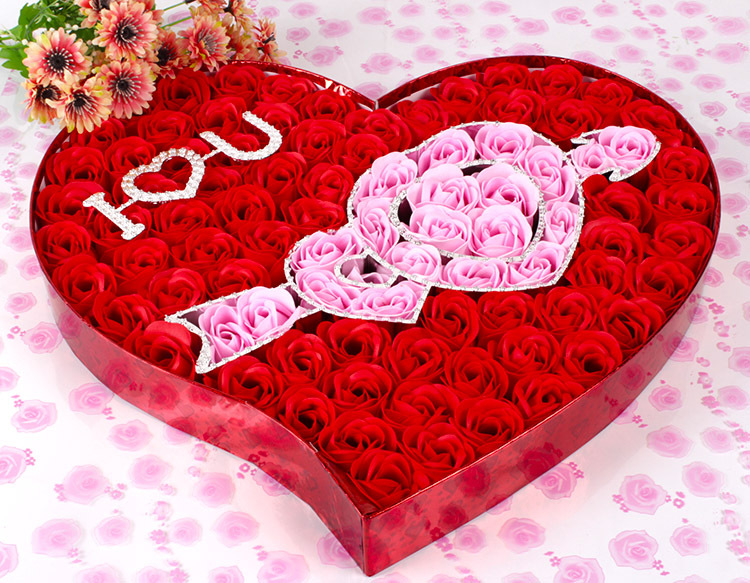 New One Arrow Through The Heart Soap Flower Gift Box Romantic Valentine's Day Gift display picture 1