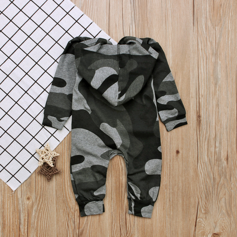 Baby in Camouflage Jumpsuit