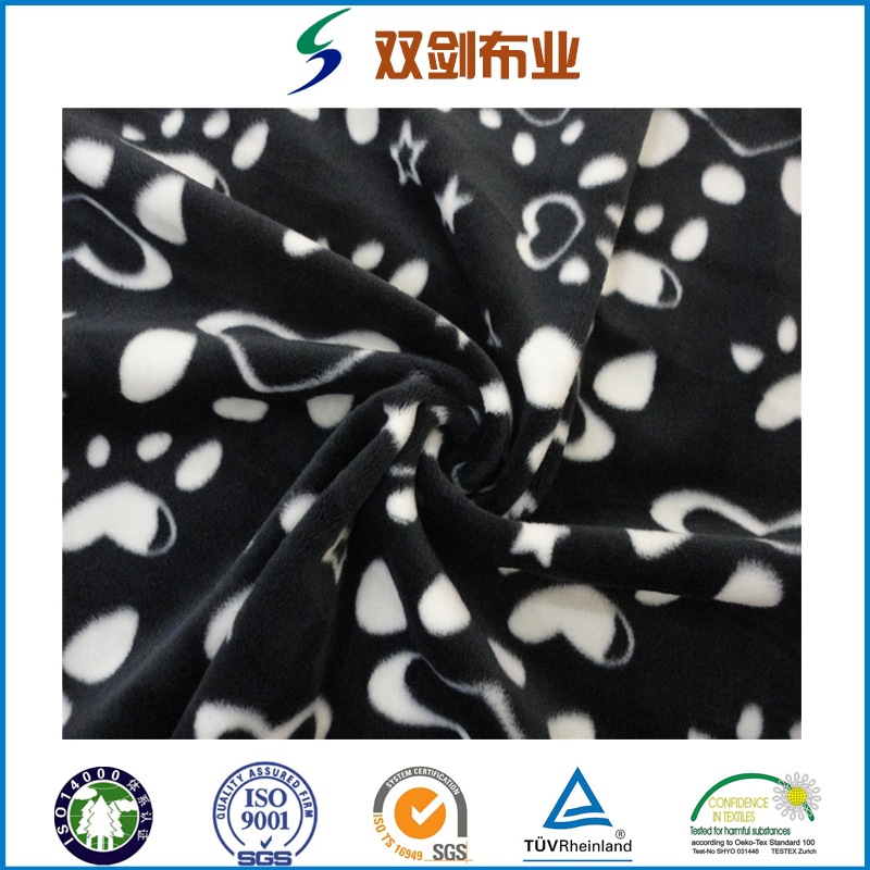 经编氨纶超柔染色印花经编银狐绒四面弹服装面料