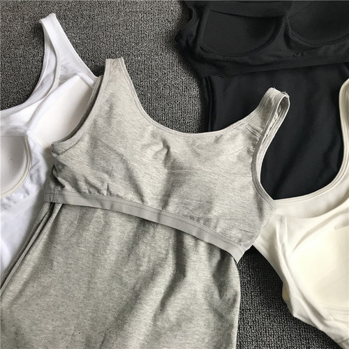 Foreign trade daily order Ammonia cotton women's home yoga sports built-in bra bra anti-exposure bottoming vest