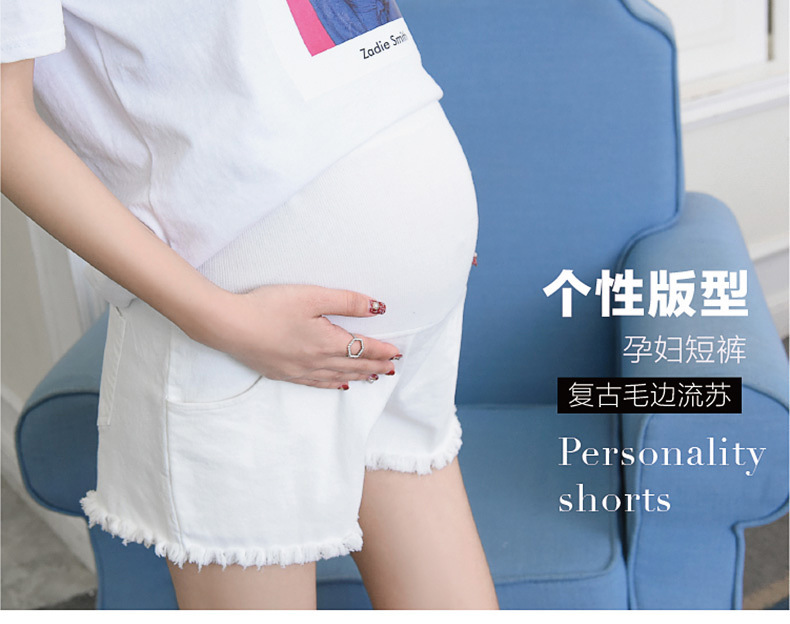2023 Cotton Washing Water Pregnant Women's Pants Summer Wear Pregnant Women's Shorts Outer Wear Pregnant Women's Cat Must Hot Summer Elastic Abdominal Tide