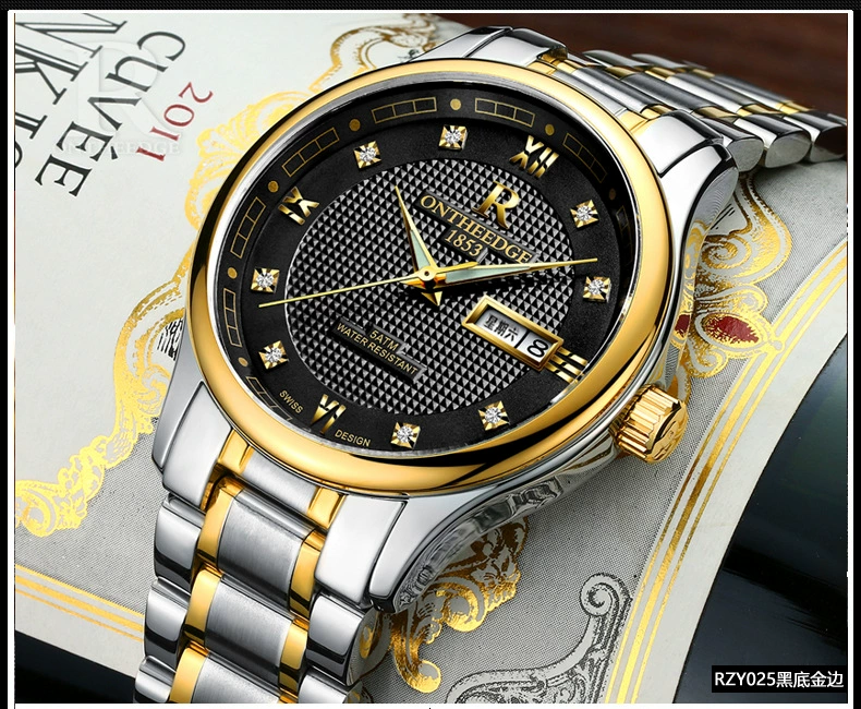Quartz Swiss watch stainless steel, mechanical steel belt