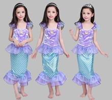 儿童春款表演服装 欧美风童装 美人鱼公主裙 女童连衣裙