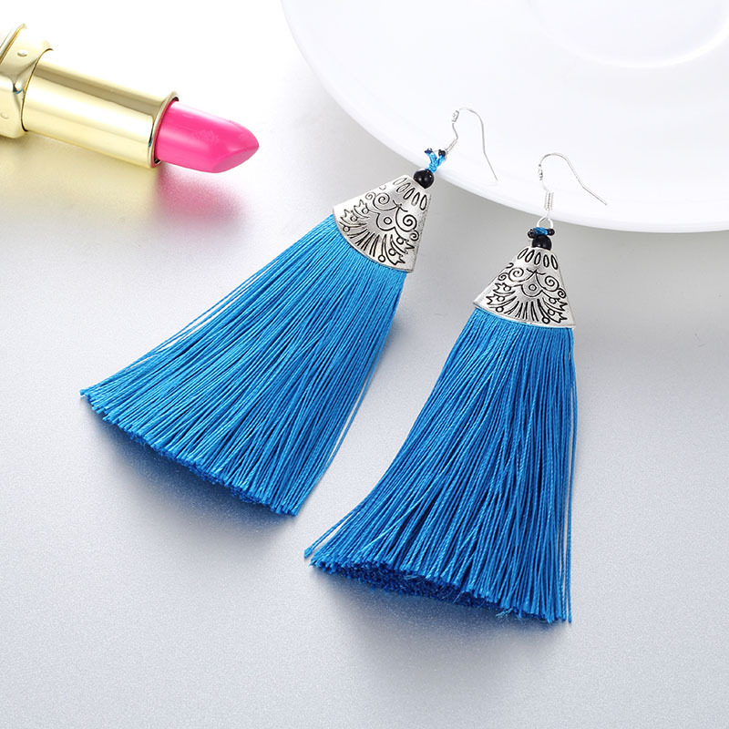 Tassel Earrings Chinese Ethnic Fashion Personality Simple Long Earrings display picture 5