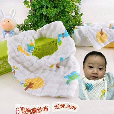 嬰兒口水巾紗布棉寶寶三角巾紗布春夏兒童圍嘴圍兜秋冬批發