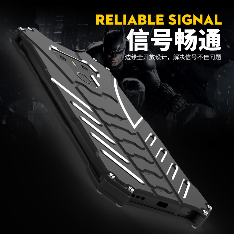R-Just Batman Shockproof Aluminum Shell Metal Case with Custom Stent for LG G6