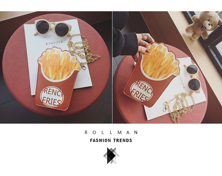 Koreanische Neue Kreative Hamburger Pommes Popcorn Kette Kleine Tasche display picture 8