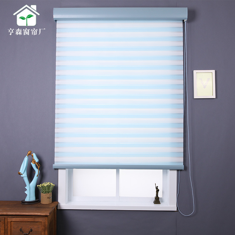 double-deck Sophie Rolling curtain Cotton and hemp Hollow shading Sophie Cotton and hemp Hollow series Lifting bedroom sunshade curtain