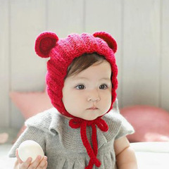 青蛙護耳兒童針織帽子兒童帽子秋冬款本惠卡通寶寶毛線帽MZ3198