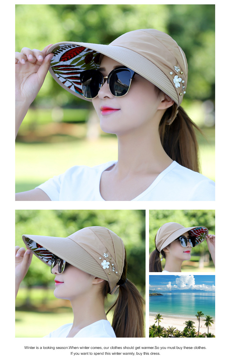Women's Original Design Solid Color Side Of Fungus Sun Hat display picture 2