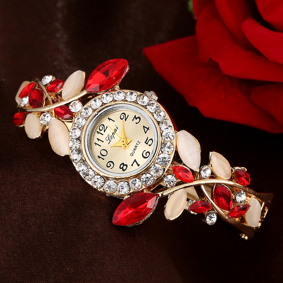 Elegant Leaf Buckle Quartz Women's Watches display picture 3