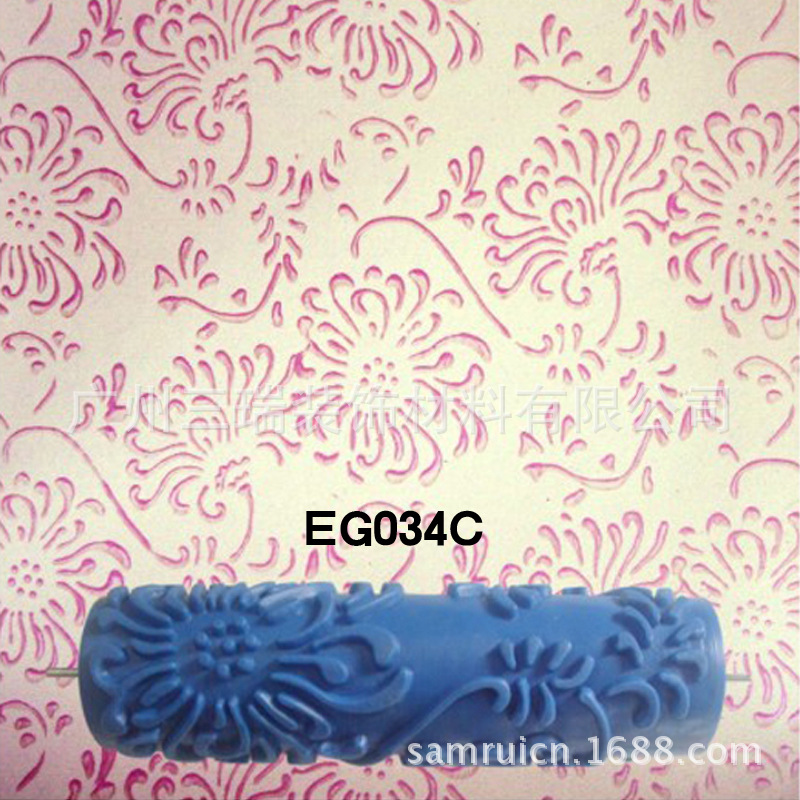 7 pulgadas rodillo de impresión herramienta arte pintura pared moleteado líquido papel pintado rodillo de impresión pintura rodillo moleteado rodillo