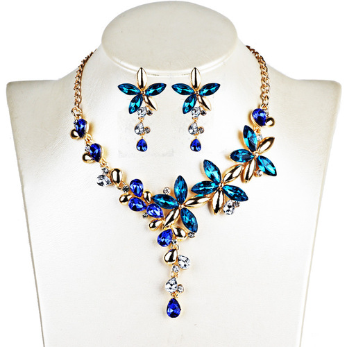 Women Girls evening dress singers host party cosplay Earrings beautiful  temperament necklace new crystal fashion earrings
