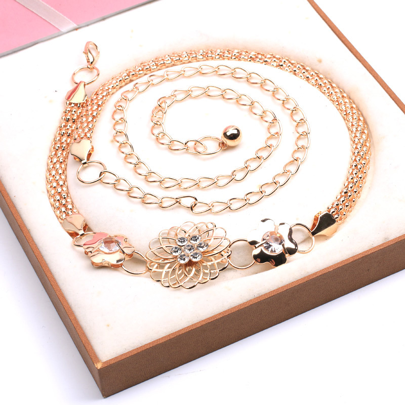 Fashion Flower Alloy Women's Chain Belts 1 Piece display picture 3